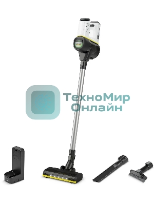 Пылесос вертикальный/ручной Karcher VC 6 Cordless ourFamily белый/черный, питание от аккумулятора, 250 Вт, уборка сухая, пылесборник 0.8 л, работа от АКБ max - 50 мин