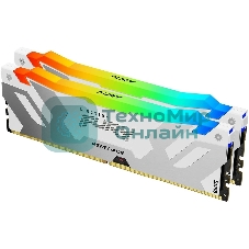 Оперативная память Kingston Fury Renegade, DDR5, 32Gb (2x16Gb), 6400MHz, CL32, DIMM, радиатор, RGB, белый