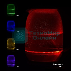 Чайник электрический Kitfort КТ-6140-1 1.7л. 2200Вт белый/фиолетовый