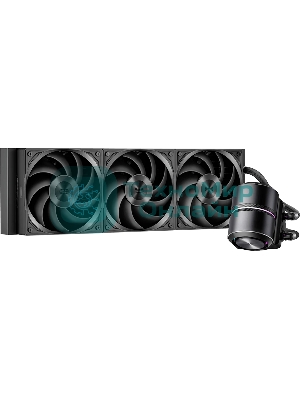 Система охлаждения Water Cooling System PCCooler DE360 Pro BK (300W, 360мм, Black, ARGB Pump, Fans: 3x120мм, 86.73CFM, 32dBA, 2200RPM/Pump height 57мм, 28dBA, 3200RPM, Rad thickness 27мм/S: 1851, 1700, 1200, 115X, AM5, AM4, AM3)