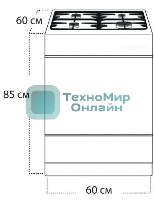 Плита комбинированная Gefest 6502-04 0054 коричневый, конфорок 4 газовых, духовка 55 л, 60 см x 85 см x 60 см