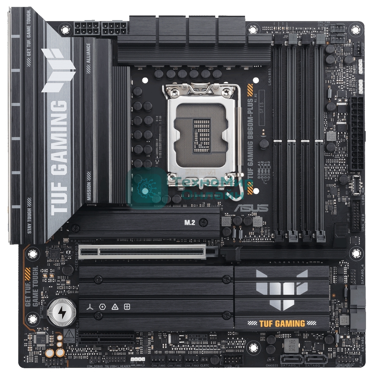 Материнская плата ASUS TUF GAMING B860M-PLUS, LGA 1851, Intel B860, 4xDDR5, 4xSATA, 3xM.2, 1xPCIe 5.0 x16, 1xPCIe x4, 1xUSB-C, 4xUSB-A 3.2 Gen 1, 2xUSB-A 3.2 Gen 2, 1xHDMI, 1xDP, 1x2.5Gb LAN, 7.1, mATX