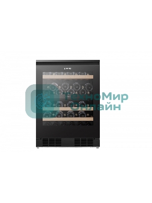 Встраиваемы е винный шкаф Gorenje WCU68F6BG4WF, объем 138 л, вместительность 46 бутылок, 4 полки, цифровой дисплей, Wi-Fi, LED освещение, защита от УФ-излучения, энергоэффективность А+, черный