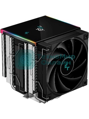 Кулер для процессора DEEPCOOL AK620 DIGITAL SE LGA20XX/1700/1200/115X/AM5/AM4 (9шт/кор, TDP 260W, PWM, DUAL Fan 120мм, 6 тепл. трубок, ARGb, черный) RET (R-AK620-BKADMN-GJD)