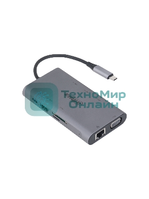 USB-концентратор Dahua 9 in 1 USB 3.1 Type-C to USB 3.0 + HDMI + RJ45 + VGA + SD/TF +PD Docking Station