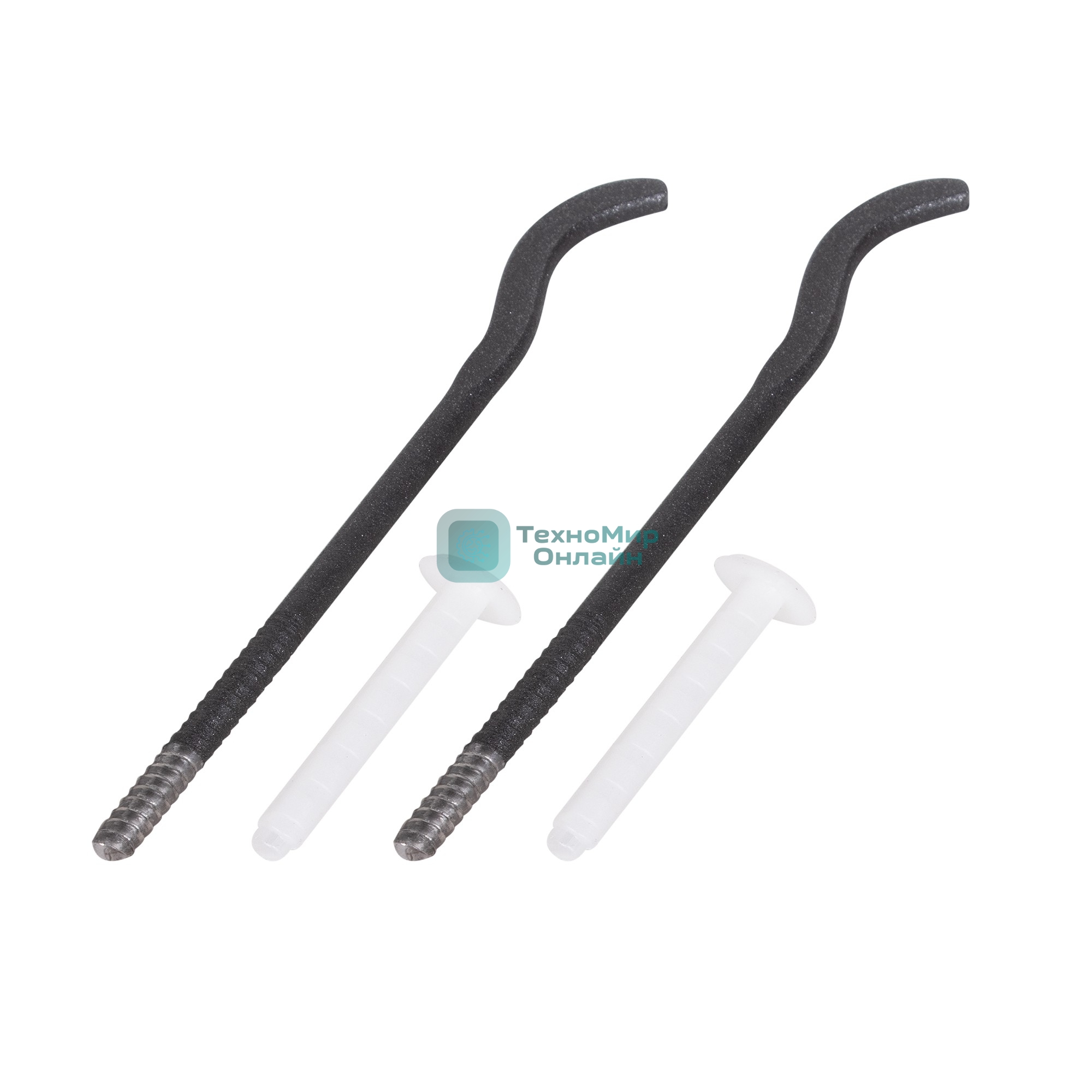 Комплект плоских кронштейнов Royal Thermo с дюбелями 7,2х170мм, черные