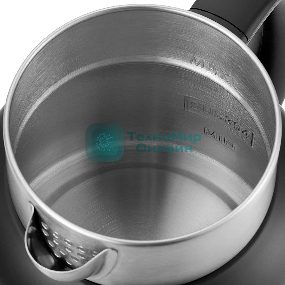 Чайник электрический Kitfort КТ-6196-1 1.5л. 2200Вт черный/серебристый (корпус: нержавеющая сталь)