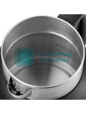 Чайник электрический Kitfort КТ-6196-1 1.5л. 2200Вт черный/серебристый (корпус: нержавеющая сталь)