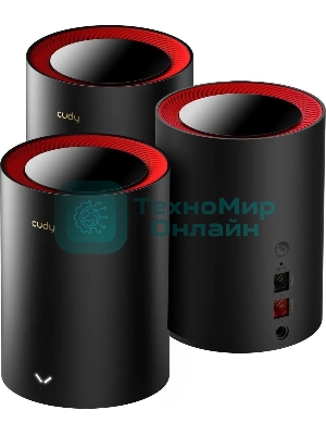 Wi-Fi Mesh-система/AX3000 Wi-Fi 6 Mesh 2.5G Solution 3-Pack, Dual-Band, Chipset MT7981BA+MT7976CN+RTL8221B, 802.11ax/ac/a/b/g/n, 2402Mbps at 5GHz + 574Mbps at 2.4GHz, 2.5G WAN+GE LAN, 5 internal antennas, MU-MIMO, DDNS, Zerotier/Wireguard/OpenVPN/IPSec/L2TP/PPTP VPN, DNS over Cloudflare/Google/Quad9, IPv6, Seamless Roaming, WPA3, TR069/TR098/TR111/TR181,easyMesh R3 Optional, Ver 2.0, Cudy Mesh, Cudy APP