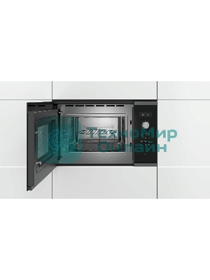 Встраиваемая микроволновая печь Bosch BEL554MS0 нержавеющая сталь/черный, 25 л, 900 Вт, переключатели - поворотный механизм/сенсор