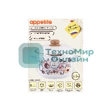 Кастрюля Appetite 1RD221М Roses с крышкой, эмалированная сталь, цилиндрическая 5,5 л