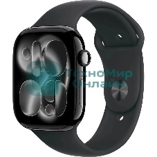 Умные часы Apple Watch Series 11 A3333 46мм OLED корп.черный Sport Band рем.черный разм.брасл.:M/L (MEUX4LW/A)