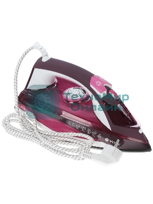 Утюг Vitek VT-1215 (PK) максимальная 2400 Вт.Подошва Ceramic Ultra Care.