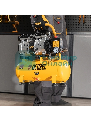 Компрессор Denzel DLS650/10 безмаслянный малошумный 650 Вт, 120 л/мин,ресивер 10 л
