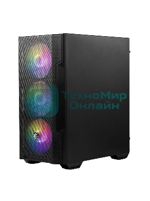 Корпус MSI MAG FORGE M100A, Micro-Tower, чёрный, 4 x 120 мм