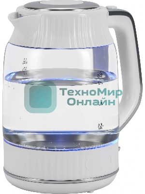 Чайник электрический Vitek VT-WK1059 1.7л. 2200Вт белый корпус: стекло/пластик
