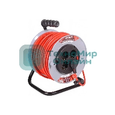 Удлинитель силовой Ресанта СУ-3х1,5-50/2 (61/118/12) 3x1.5кв.мм 4розет. 50м ПВС катушка красный