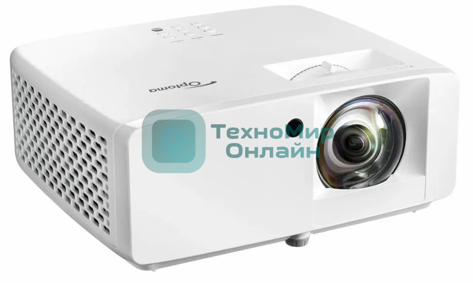 Лазерный проектор Optoma ZH350ST DLP; FULL HD (1920*1080); 3500 lm; 300000:1; 0,496:1; 2xHDMI; 1xAudio 3.5m; USB-A power 1.5A;RS232; RJ45; 15W; 32dB; 3 кг; белый