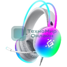 Гарнитура Defender Ignis белый, проводная, подсветка