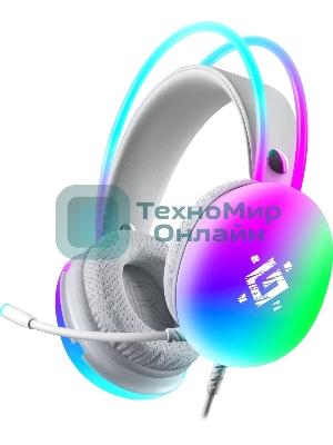 Гарнитура Defender Ignis белый, проводная, подсветка