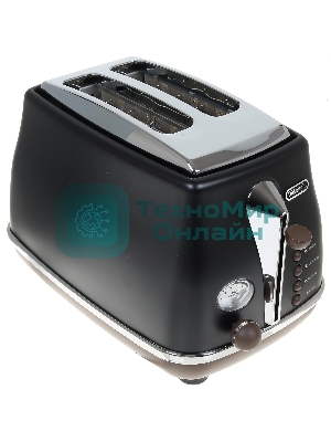 Тостер DeLonghi CTOV2103.BK черный, 900 Вт, 2 слота