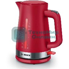 Чайник электрический Bosch TWK4M224 1.7л. красный корпус: пластик