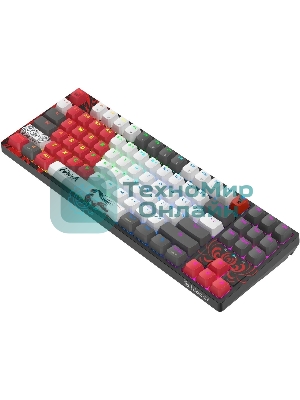 Клавиатура беспроводная A4Tech Bloody WS87 Naraka USB, Bluetooth/Радиоканал черный/красный