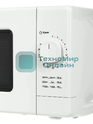 Микроволновая печь Galanz MOS-2008MW белый, 20 л, 700 Вт, переключатели - поворотный механизм