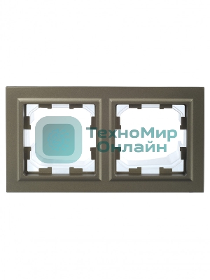Рамка 2-местная IEK BRITE РУ-2-БрШ-44 IP44 шампань