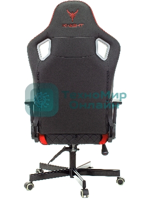 Кресло Knight OUTRIDER черный/красный, экокожа, 120 кг, механизм качания