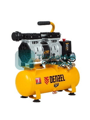 Компрессор Denzel DLS650/10 безмаслянный малошумный 650 Вт, 120 л/мин,ресивер 10 л