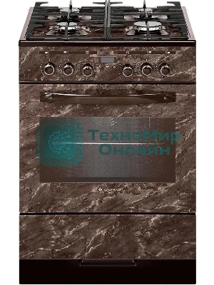 Плита комбинированная Gefest 6502-04 0054 коричневый, конфорок 4 газовых, духовка 55 л, 60 см x 85 см x 60 см