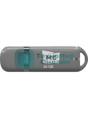 Флешка USB MORE CHOICE МФБ16 Grey (4620202558664), 16GB, USB 2.0, R/W 15/6, серый