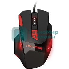 Мышь проводная Qumo Predator M80 черный, 3200 dpi, USB, кнопки - 8
