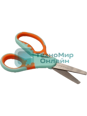Ножницы Silwerhof детские 130мм ручки пластиковые асимметричные нержавеющая сталь бирюзовый/оранжевый