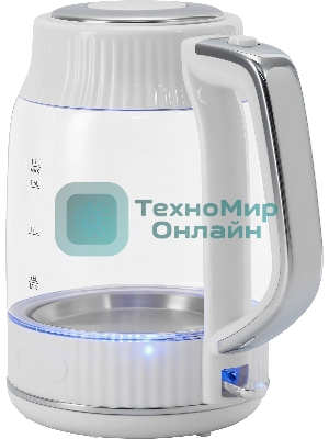 Чайник электрический Vitek VT-WK1059 1.7л. 2200Вт белый корпус: стекло/пластик