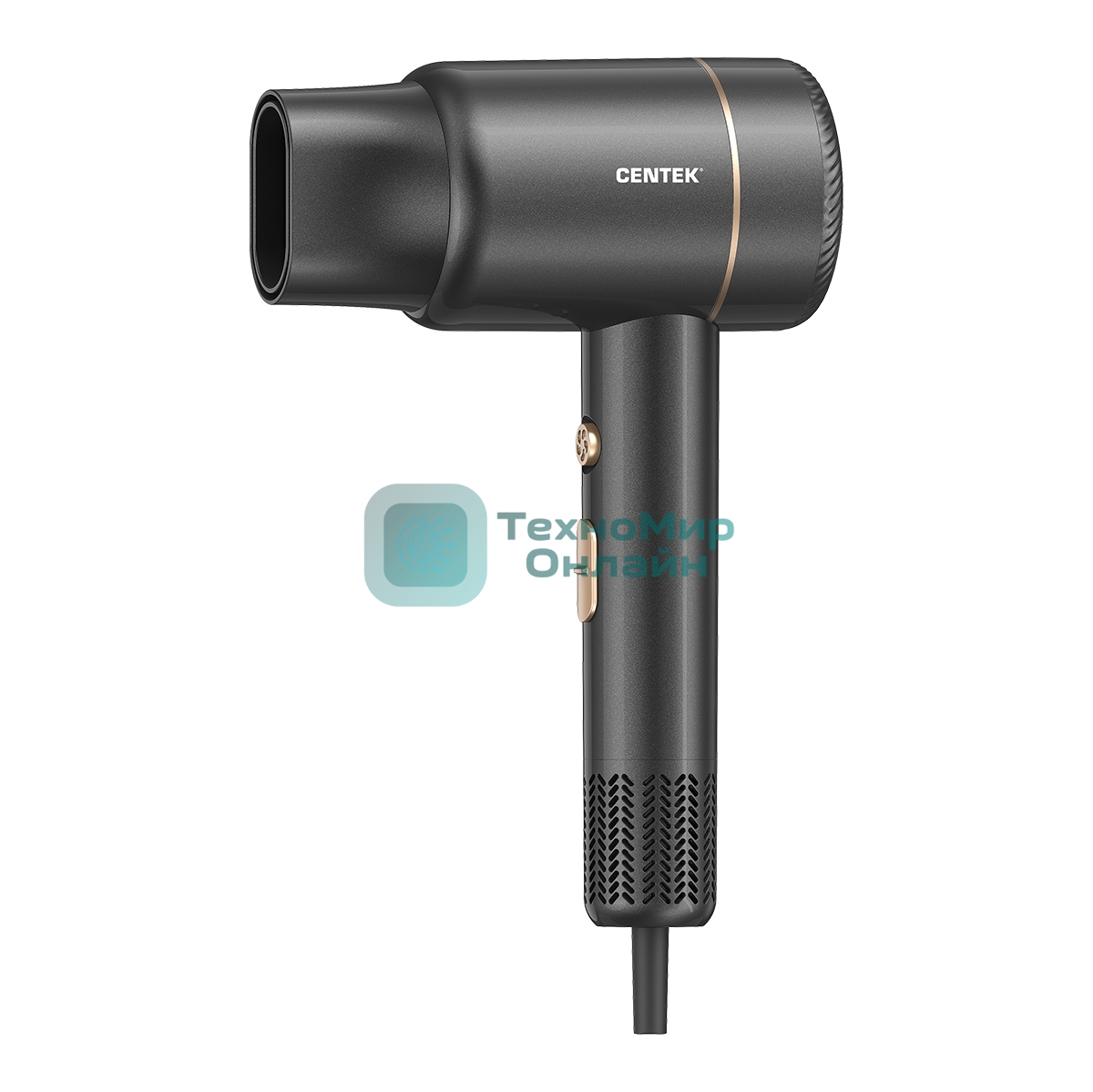 Фен Centek CT-2254 черный, 2000 Вт, ионизация