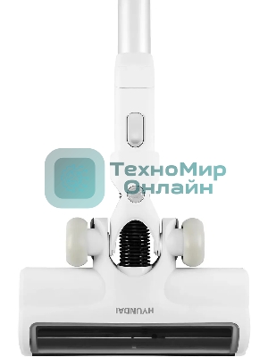 Пылесос вертикальный Hyundai HYV-S5550 белый/серебристый, питание от аккумулятора, 100 Вт, уборка сухая, пылесборник 0.5 л
