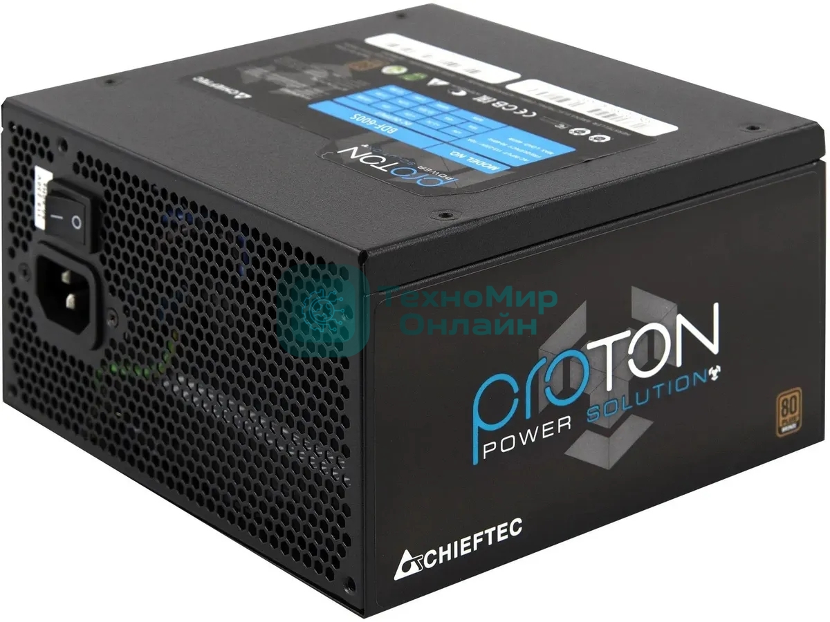 Блок питания Chieftec Proton BDF-600S-Bulk, 600Вт, 80 PLUS Bronze, Active PFC, 120мм, черный