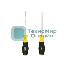 Набор отверток Deli DL630002N 2шт SL6x125 + PH2x125 сталь Cr-V, двухкомпонентная прорезиненная рукоять