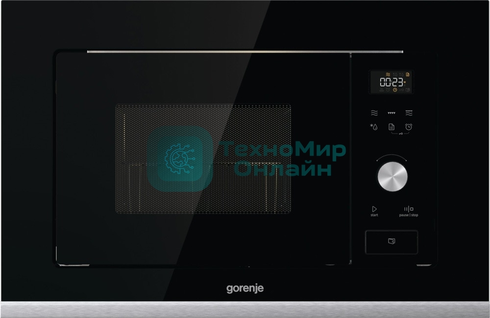 Встраиваемая микроволновая печь GORENJE BMX201AG1BG Электронное управление, черный, объем: 20 л
