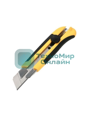 Технический нож Deli DL0035 25мм, ударопрочный корпус, кнопка блокировки, прорезиненная рукоятка