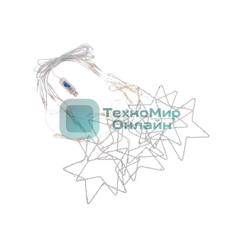 Гирлянда Neon-night светодиодный занавес из росы с фигурами звезд IP20 USB + пульт управления мультиколор