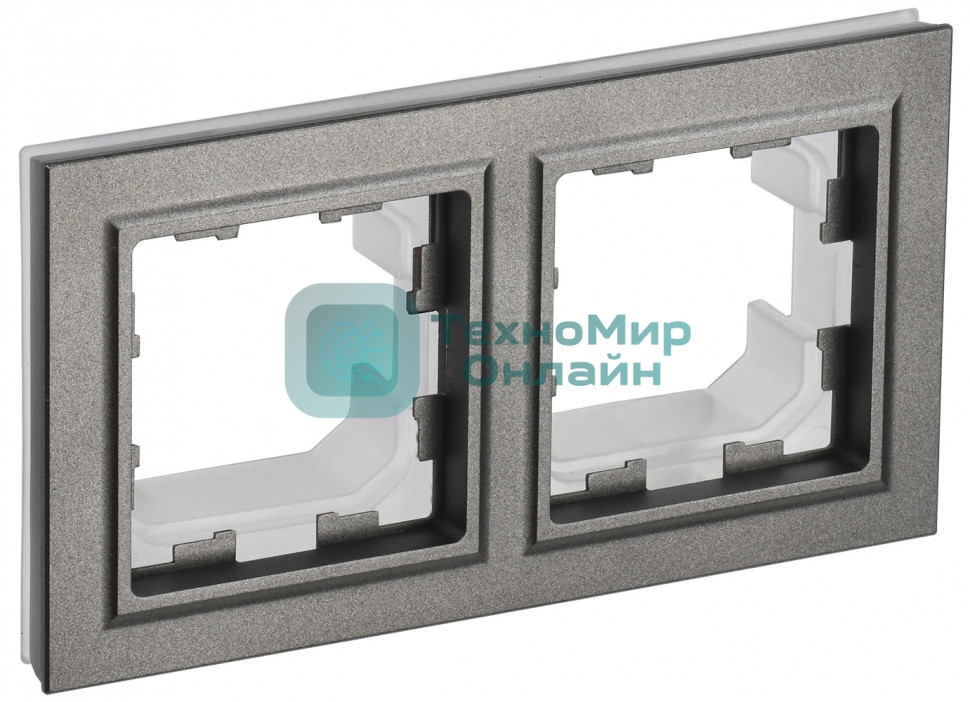 Рамка 2-местная IEK BRITE РУ-2-БрШ-44 IP44 шампань