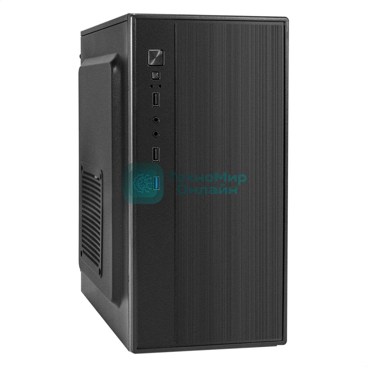 Компьютерный корпус Minitower ExeGate BAA-408U-AAA350 (mATX, БП AAA350 с вент. 8см, 2хUSB/1хUSB 3.0, HD Audio, черный)