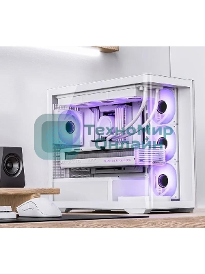 Корпус без блока питания JONSBO D300, Mini-Tower, TG, no fan, 2xUSB-A 3.2 + 1xUSB-C 3.2, mATX, mITX White