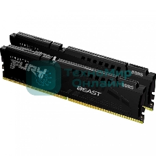 Оперативная память Kingston Fury Beast, DDR5, 64Gb (2x32Gb), 6000MHz, CL36, DIMM, с радиатором, черный