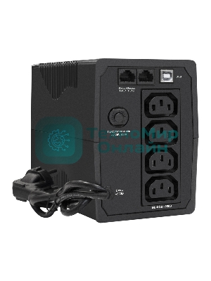 Источник бесперебойного питания ExeGate EP285596RUS SpecialPro UNB-650.LED.AVR.C13.RJ.USB 650VA/360W, LED, AVR, 4*IEC-C13, RJ45/11, USB, черный