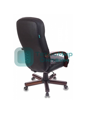 Кресло Бюрократ T-9908/WALNUT черный, кожа