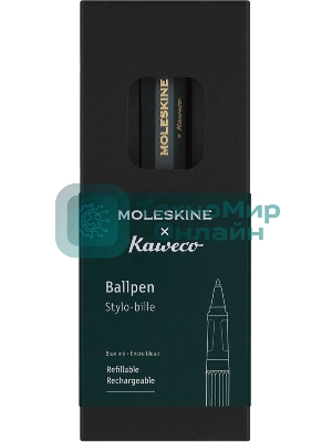 Ручка шариковая Moleskine Kaweco (KAWBALLPENGRN) т.зеленый d=1мм син. черный подар.кор.